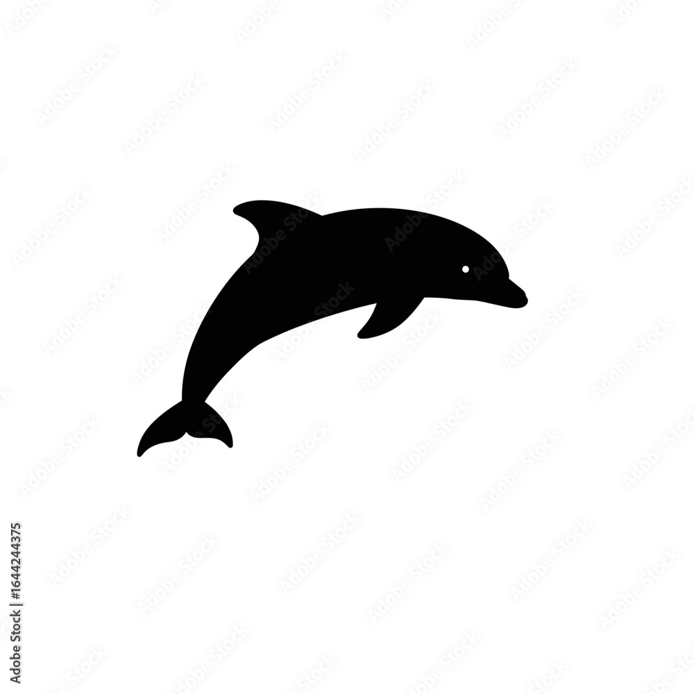 Fototapeta premium Vector illustration of a funny dolphin jumping fun on a white background