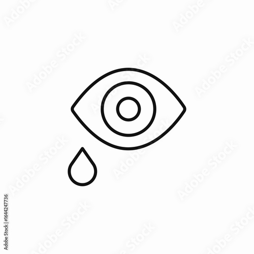 eye with tear icon sign vector