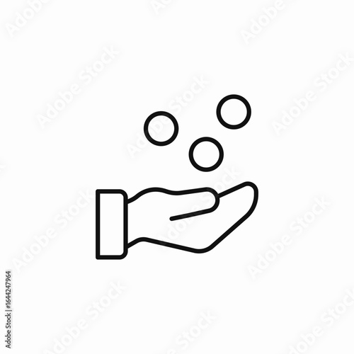 hand holding coins icon sign vector