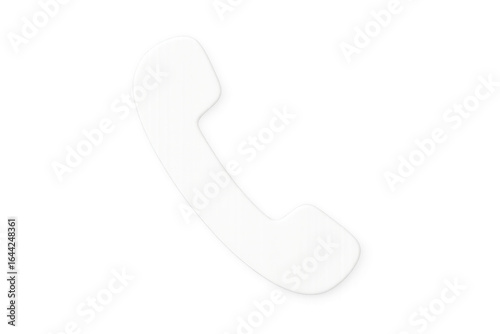 White phone icon on a transparent background symbolizing communication, contact, and telephone services