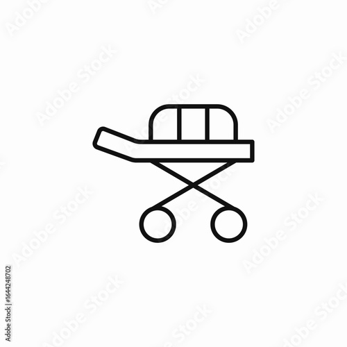 medical gurney stretcher icon sign vector