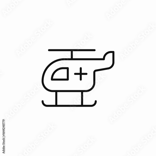 medical rescue helicopter icon sign vector