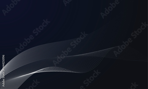 Abstract digital wave with flowing particles on a dark background representing technology and data visualization with a modern and futuristic style
