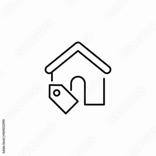 house price tag icon sign vector