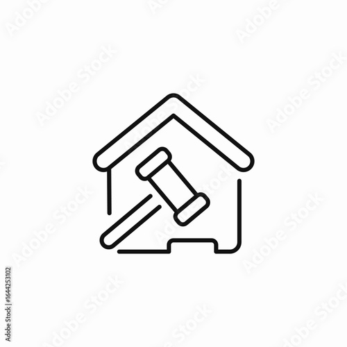 house with gavel icon sign vector