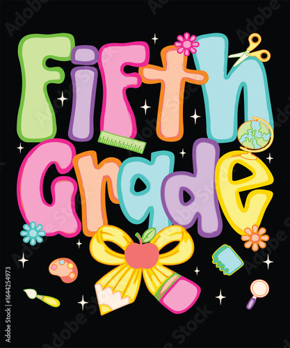 Grab this Design as an awesome outfit for your men women, family members, friends, coworkers on 5th grade first day of school, back to school