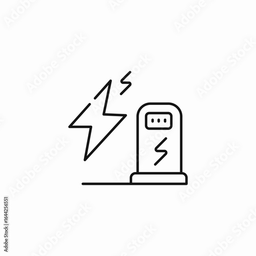 electric car charging icon sign vector