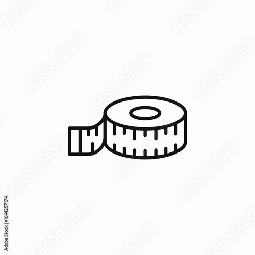 measuring tape sewing icon sign vector