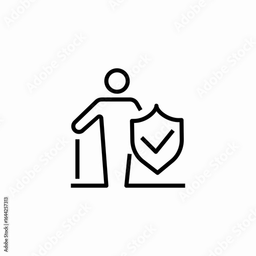 person security shield icon sign vector
