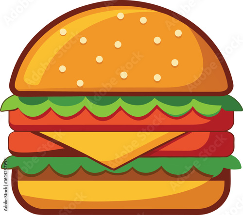 Burger illustration vector style with white background
