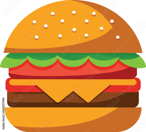 Burger illustration vector style with white background
