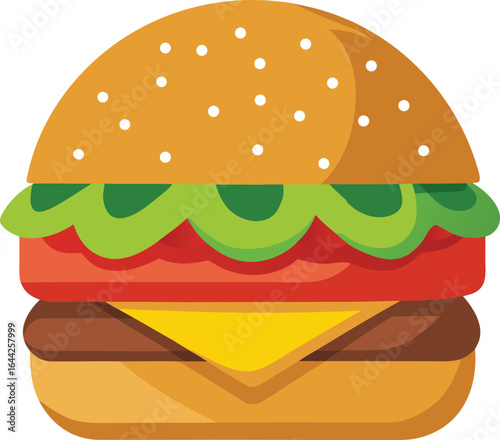 Burger illustration vector style with white background
