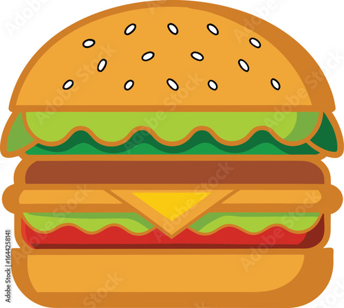 Burger illustration vector style with white background
