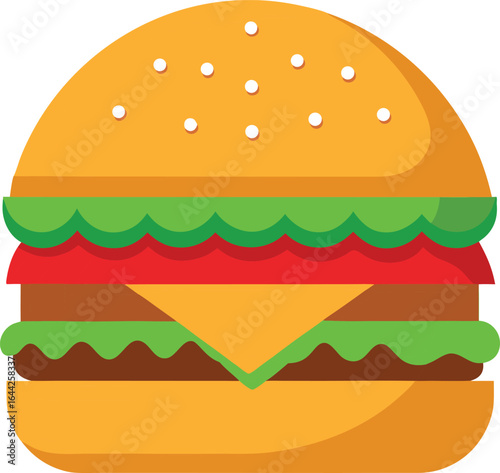 Burger illustration vector style with white background
