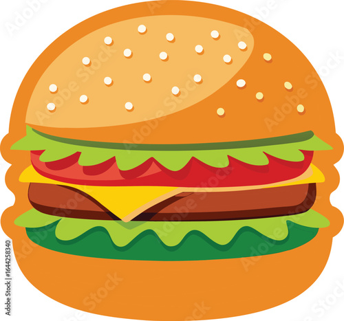 Burger illustration vector style with white background

