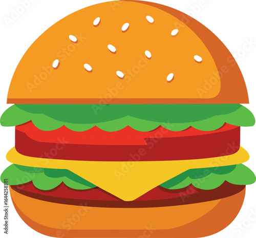 Burger illustration vector style with white background
