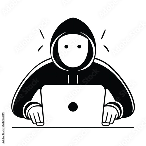 Hacker Icon – Cybersecurity, Coding & Anonymous Figure Outline