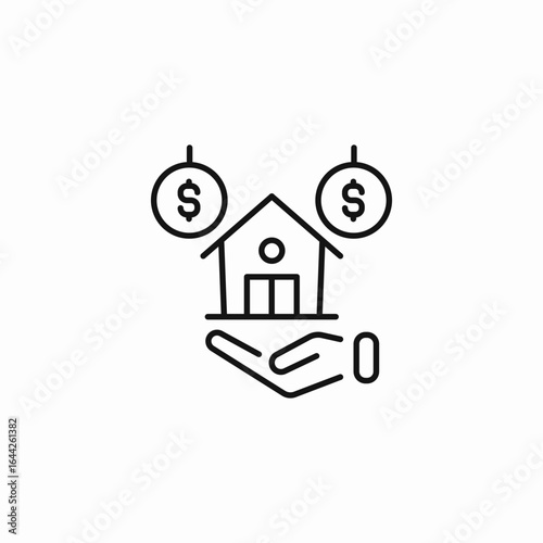 housing loan mortgage icon sign vector