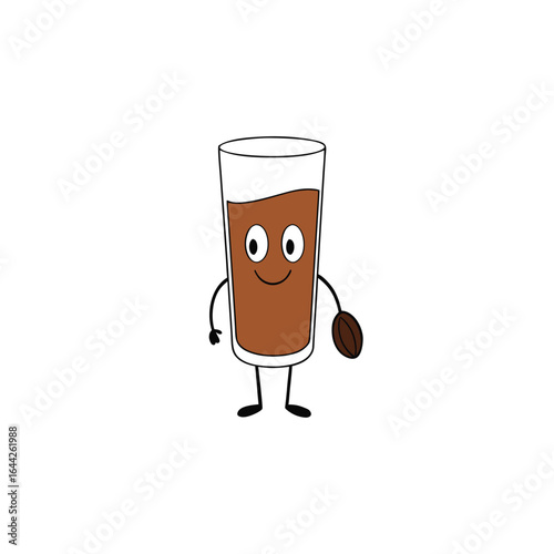 Refreshing date and almond energy drink in a clear glass with natural ingredients