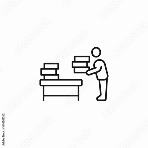 moving boxes office  icon sign vector