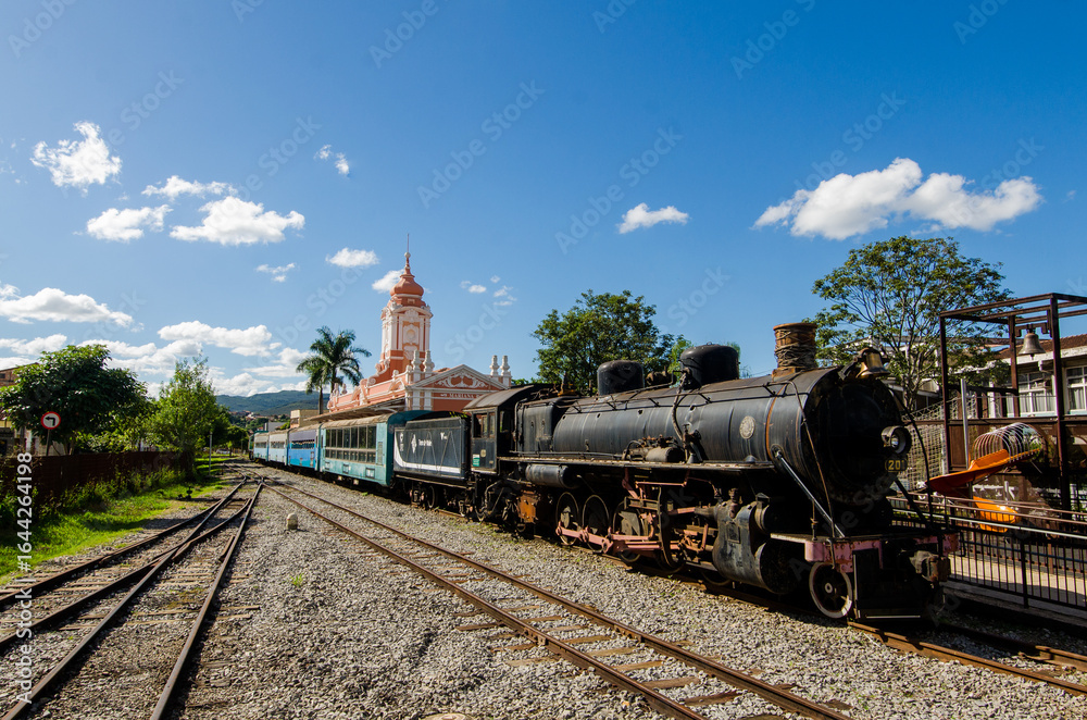 Naklejka premium Historical Train Station of Mariana Town in Brazil