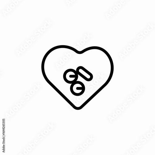 heart health pills icon sign vector