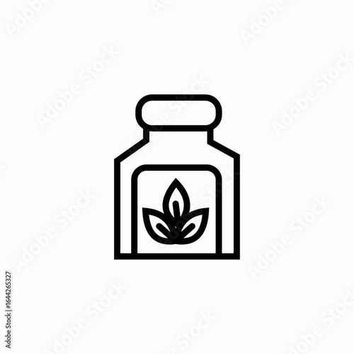 herbal medicine jar icon sign vector