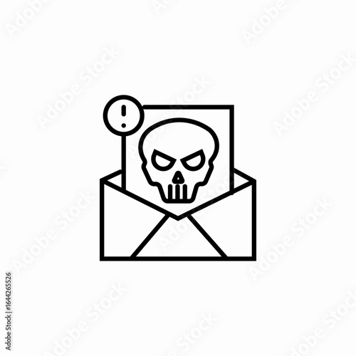 malicious email warning icon sign vector