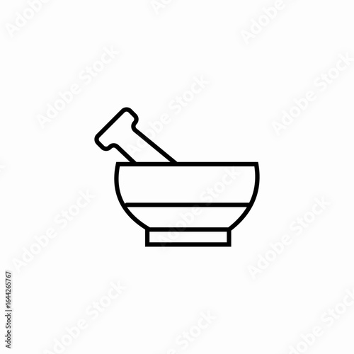 mortar and pestle icon sign vector