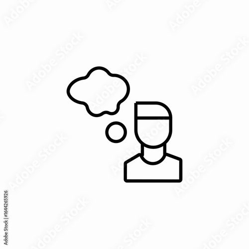 person thinking cloud icon sign vector