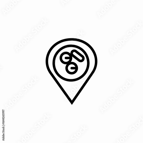 pills with pin icon sign vector
