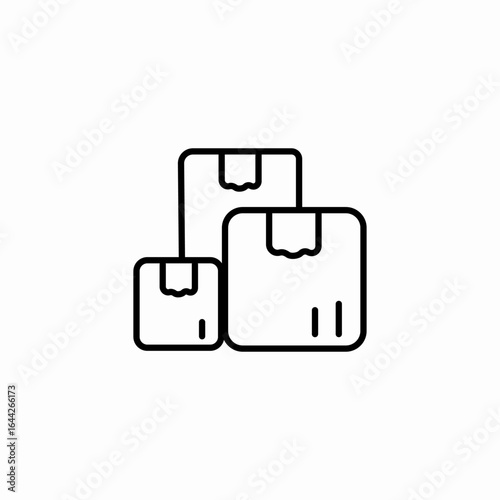 stacked delivery boxes icon sign vector