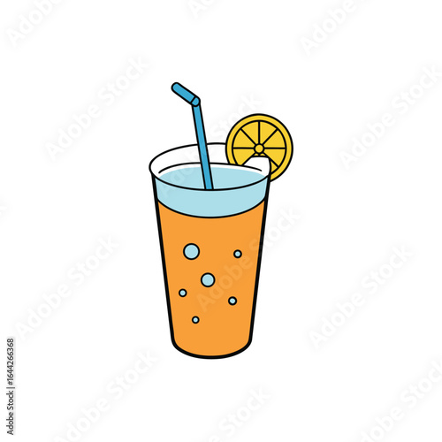 Vibrant and refreshing mixed citrus juice with effervescent bubbles illustration