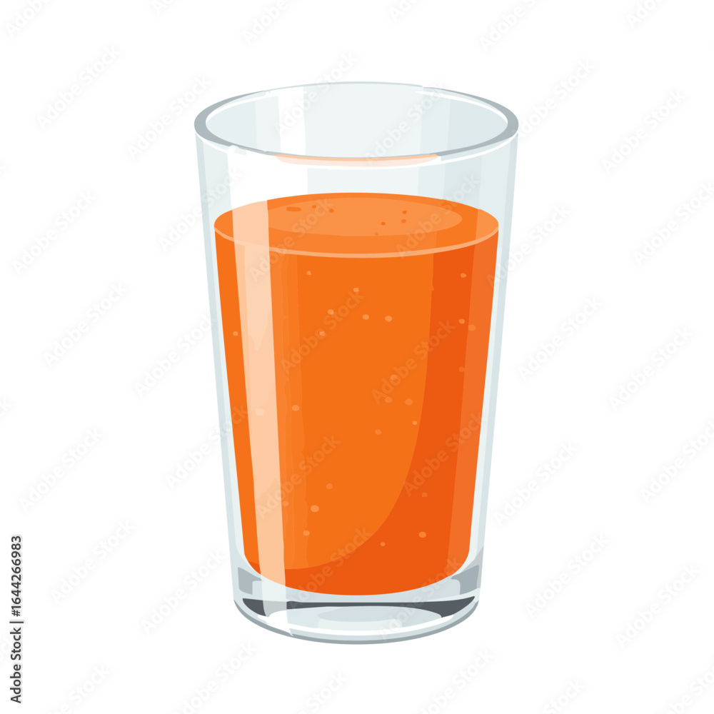 Vector illustration of glass of carrot juice on white background, healthy drink Vector illustration of glass of carrot juice on white background, healthy drink