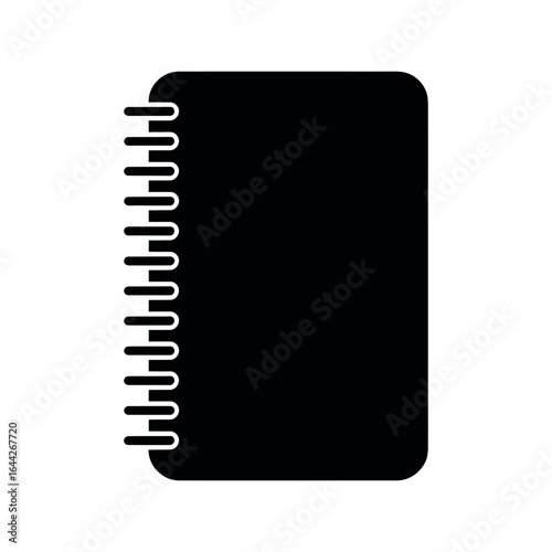 Black spiral bound notebook paper writing