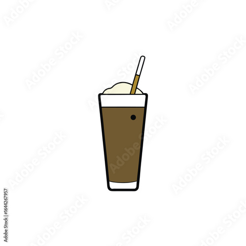 Refreshing vanilla cold brew coffee in a glass with a vanilla bean pod