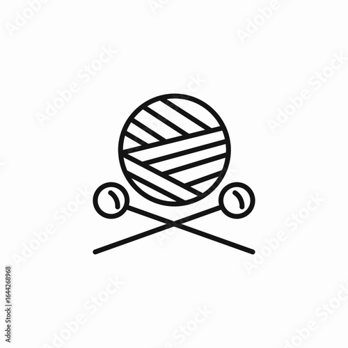 ball of yarn knitting icon sign vector