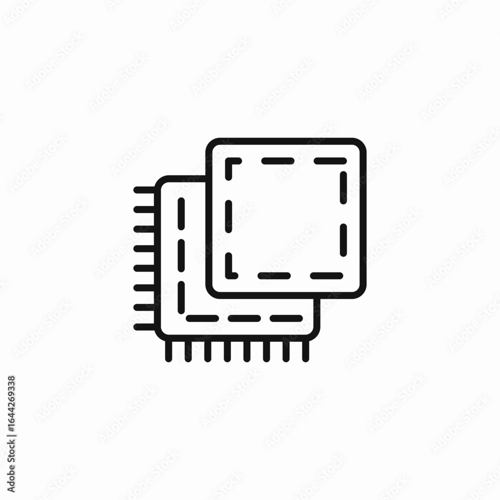 Naklejka premium quilted fabric swatches icon sign vector