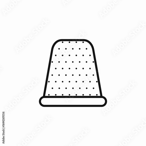 silver sewing thimble icon sign vector