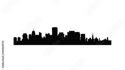 Black cityscape silhouette skyline vector illustration urban skyline city buildings city scape city view 100