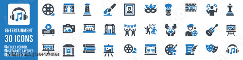 Collection of entertainment and art icons music theater | Ai Generated Icon