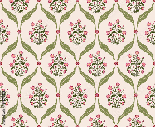 Vector Hand drawn colourful geometric flowers, seamless patterns with floral for fabric, textiles, clothing, wrapping paper, backdrop, banner, illustration, abstract backgrounds.
