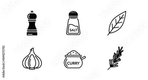 Spice herbs and seasonings vector illustration for cooking art on transparent background