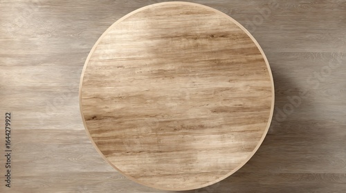 Round Served Dining Table Template - Top View Interior Design Mockup