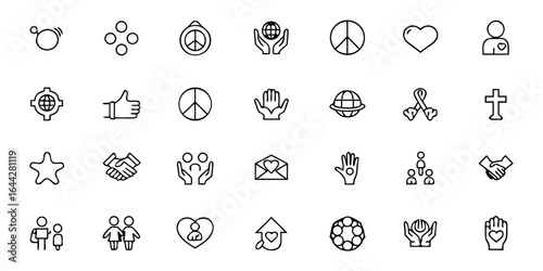 Social Inclusion & Diversity Icon Bundle – Minimalist Line Art Community, Equality, Empowerment, Accessibility, Human Rights, Advocacy, and Support Networks – Non-Profit & Educational Vector Icons
