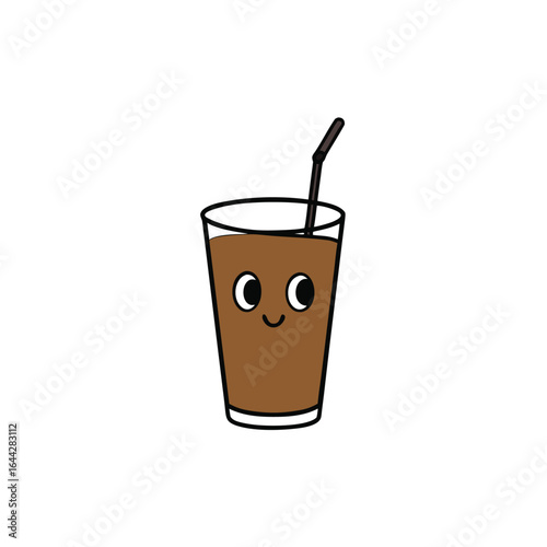 Refreshing vanilla cold brew coffee in a clear glass with a vanilla bean pod