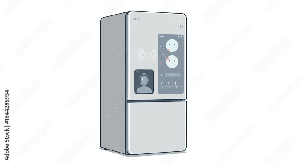 Futuristic smart refrigerator with touchscreen controls and iot features Futuristic smart refrigerator with touchscreen controls and iot features