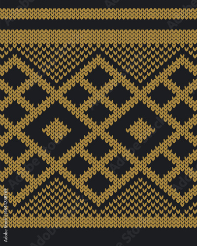 Vector illustration of Malaysian textile, Tiang Seri Songket. Traditional malay motive knitted pattern