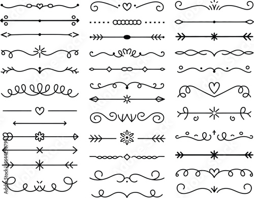 Elegant decorative line dividers and ornamental borders collection for design projects
