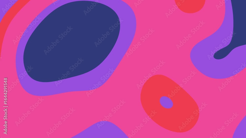 Abstract pattern suitable for backgrounds or prints with blue, purple, and pink irregular shapes in a vibrant design.